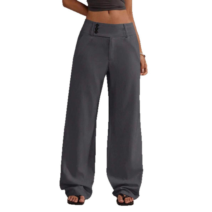 Damernas Löst skurna Palazzo-byxor med eleganta knappdetaljer Eva Jonsson-Eva Jonsson