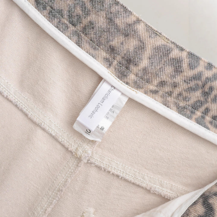 Damernas Löst skurna jeans med leopardmönster Mirla-Eva Jonsson