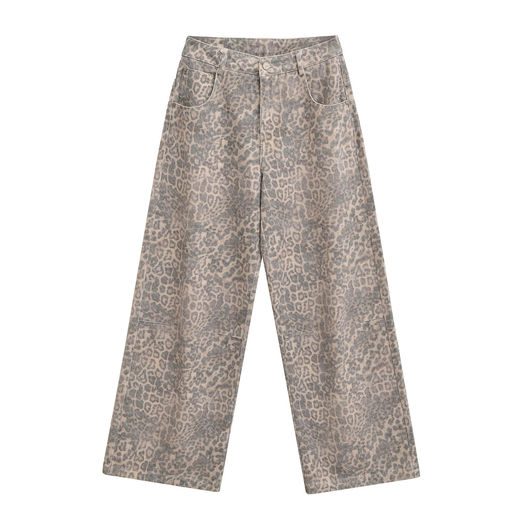 Damernas Löst skurna jeans med leopardmönster Mirla-Eva Jonsson