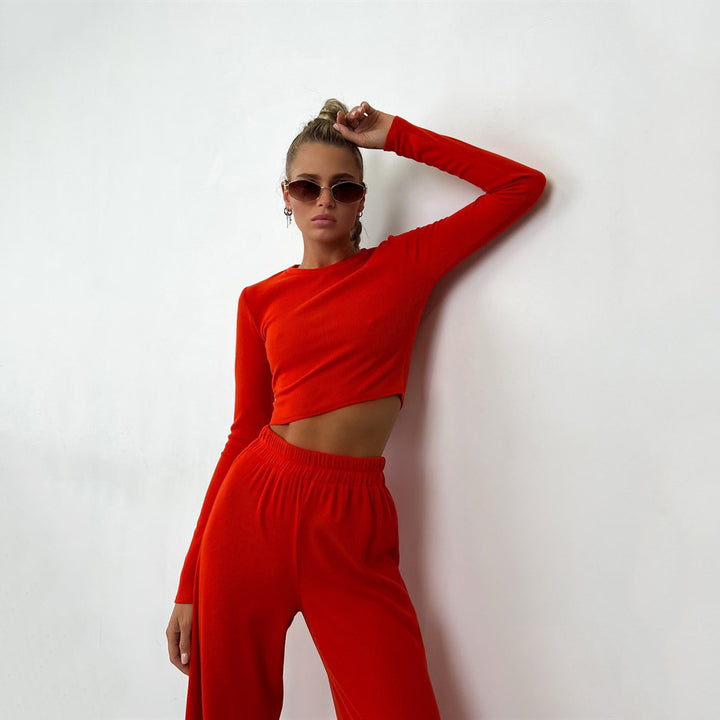 Damernas Lounge-set med kortärmad topp och vida byxor Eva Jonsson-Eva Jonsson