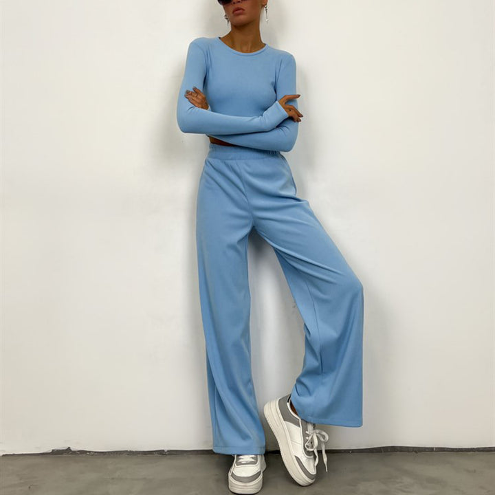 Damernas Lounge-set med kortärmad topp och vida byxor Eva Jonsson-Eva Jonsson