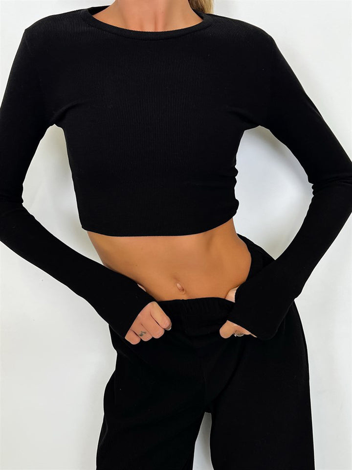 Damernas Lounge-set med kortärmad topp och vida byxor Eva Jonsson-Eva Jonsson