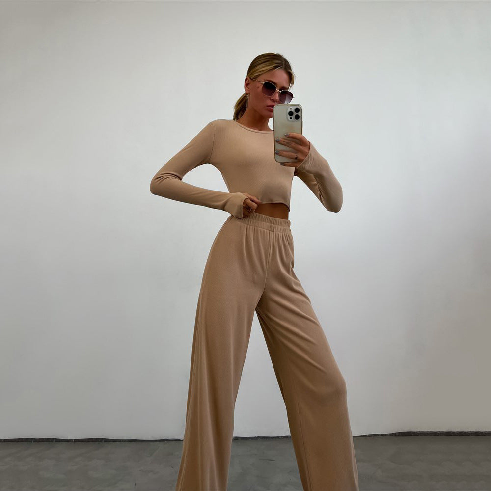 Damernas Lounge-set med kortärmad topp och vida byxor Eva Jonsson-Eva Jonsson