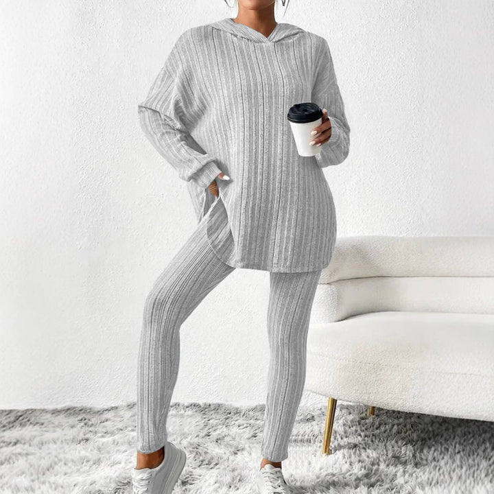 Damernas Loungewear Set med V-utfskärning och lös passform Eva Jonsson-Eva Jonsson