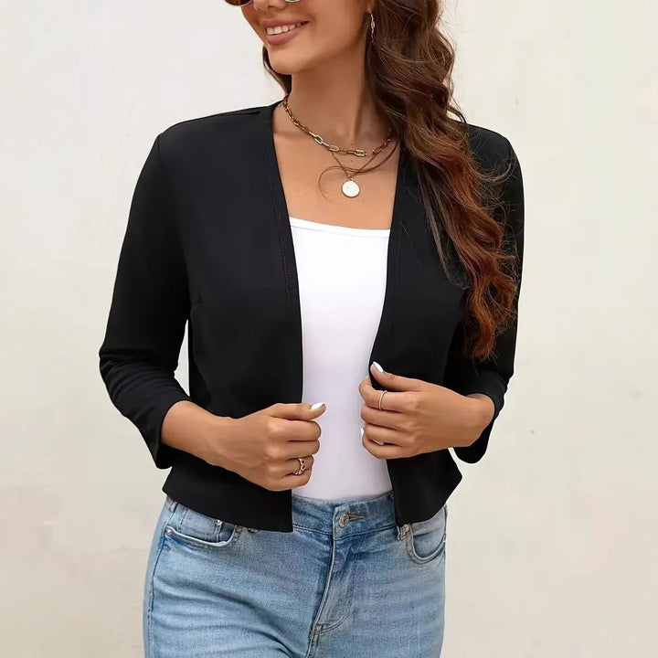 Damernas Luftig Cardigan med öppen frontdesign och ¾-ärmar Eva Jonsson-Eva Jonsson