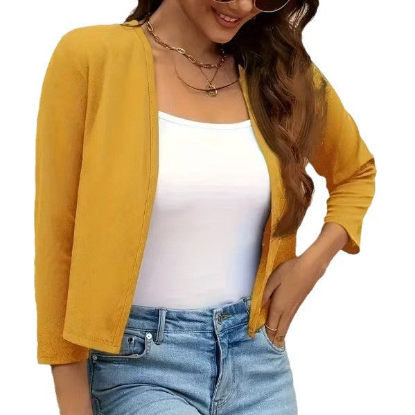 Damernas Luftig Cardigan med öppen frontdesign och ¾-ärmar Eva Jonsson-Eva Jonsson