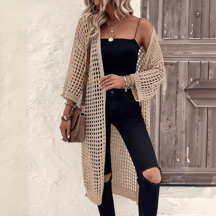 Damernas Luftig Häkeljacka med Öppet Design och Vida Ärmar Eva Jonsson-Eva Jonsson