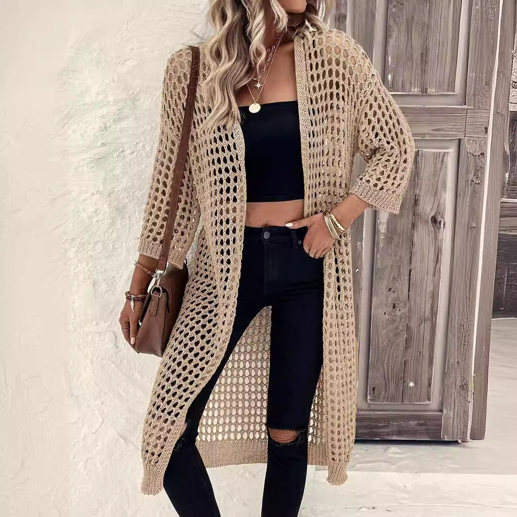 Damernas Luftig Häkeljacka med Öppet Design och Vida Ärmar Eva Jonsson-Eva Jonsson