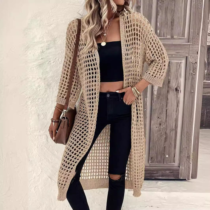 Damernas Luftig Häkeljacka med Öppet Design och Vida Ärmar Eva Jonsson-Eva Jonsson