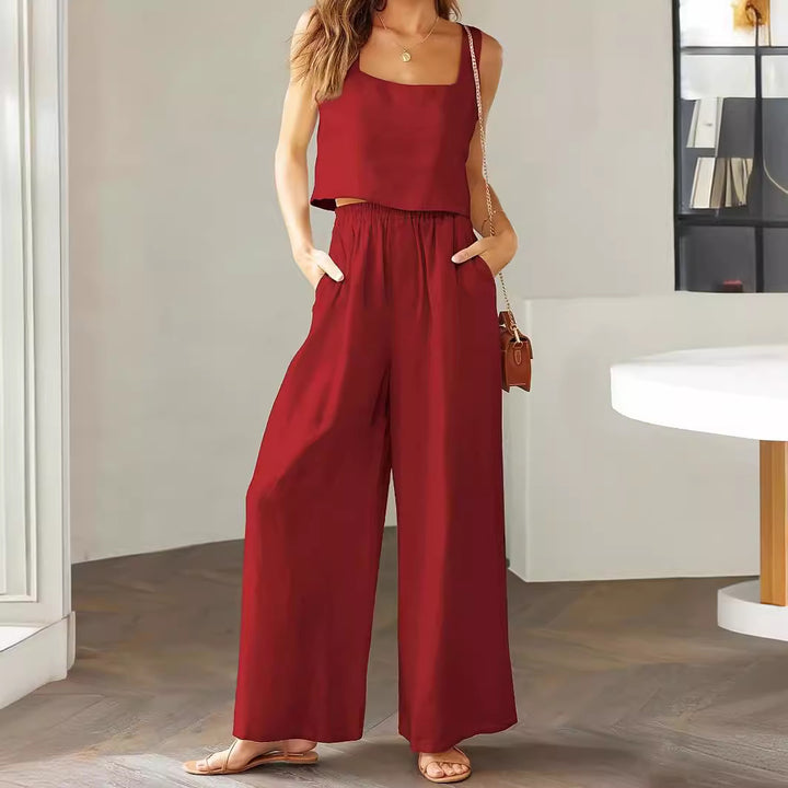 Damernas Luftiga Jumpsuit med vida ben och justerbart midjeband Mirla-Eva Jonsson
