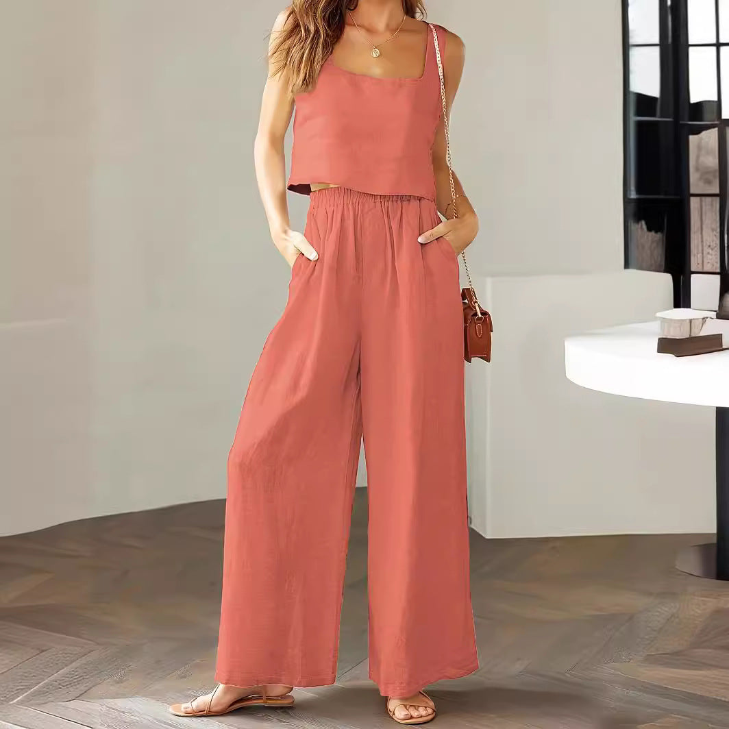 Damernas Luftiga Jumpsuit med vida ben och justerbart midjeband Mirla-Eva Jonsson