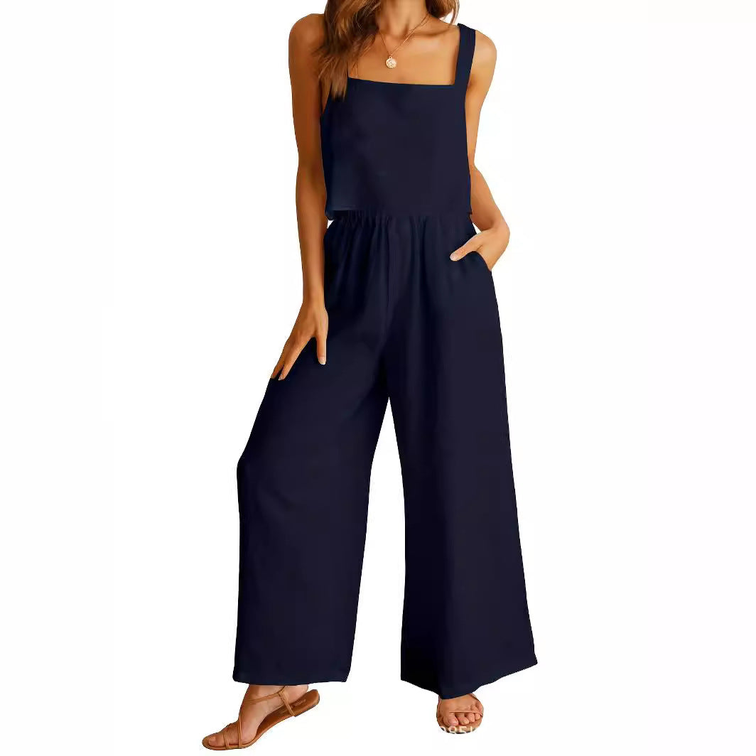 Damernas Luftiga Jumpsuit med vida ben och justerbart midjeband Mirla-Eva Jonsson