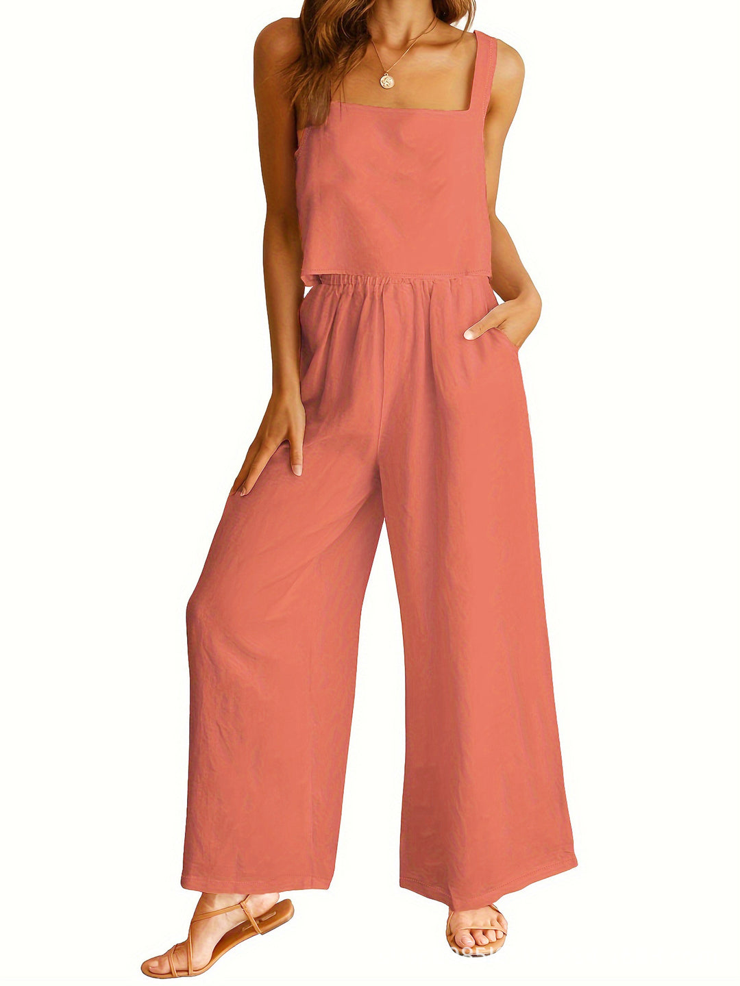 Damernas Luftiga Jumpsuit med vida ben och justerbart midjeband Mirla-Eva Jonsson