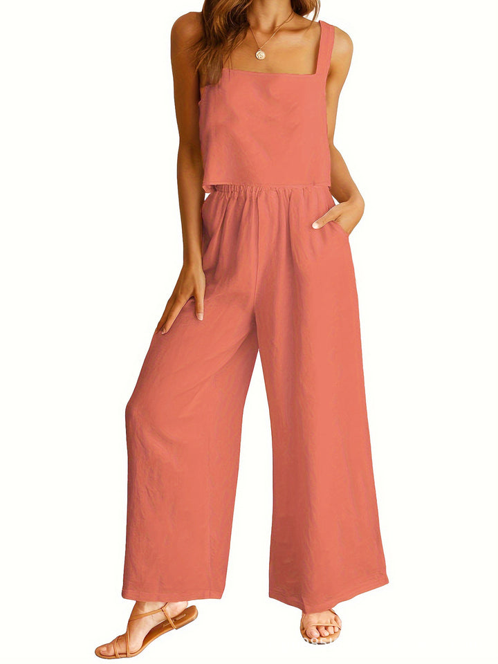Damernas Luftiga Jumpsuit med vida ben och justerbart midjeband Mirla-Eva Jonsson