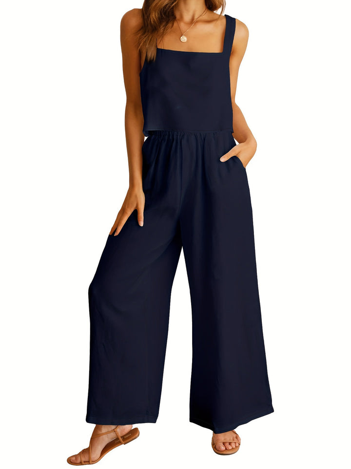 Damernas Luftiga Jumpsuit med vida ben och justerbart midjeband Mirla-Eva Jonsson