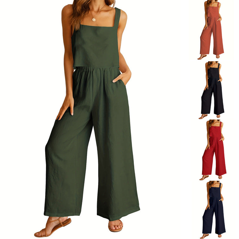 Damernas Luftiga Jumpsuit med vida ben och justerbart midjeband Mirla-Eva Jonsson