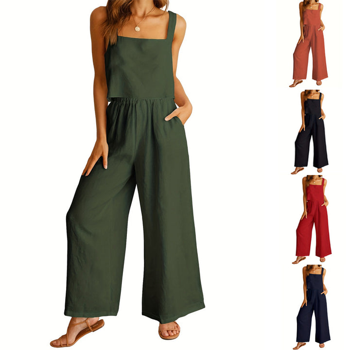 Damernas Luftiga Jumpsuit med vida ben och justerbart midjeband Mirla-Eva Jonsson