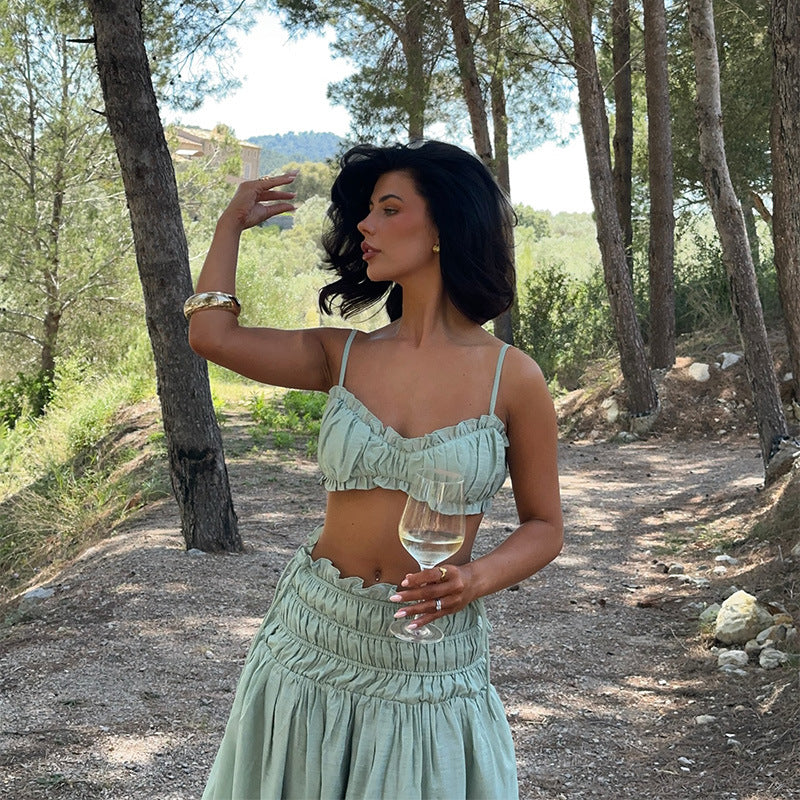 Damernas Luftigt Vik-top och Maxi-kjol Set Eva Jonsson-Eva Jonsson