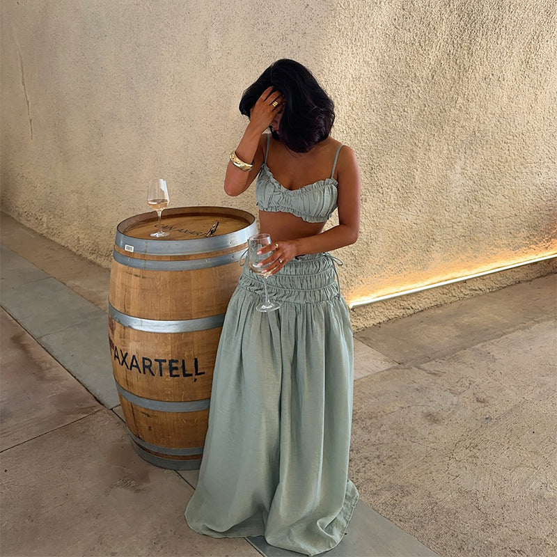 Damernas Luftigt Vik-top och Maxi-kjol Set Eva Jonsson-Eva Jonsson