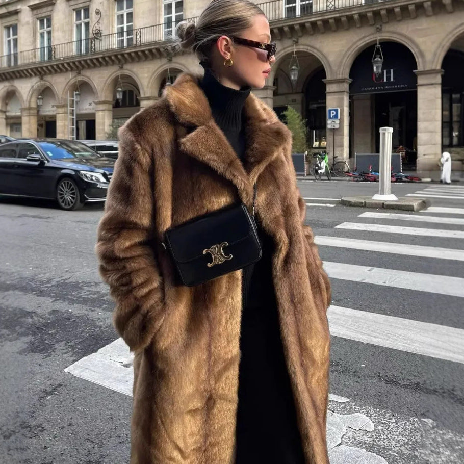 Damernas Lyxig Konstfälljacka med elegant Revers Eva Jonsson-Eva Jonsson