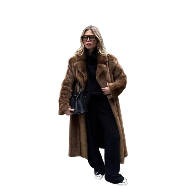 Damernas Lyxig Konstfälljacka med elegant Revers Eva Jonsson-Eva Jonsson