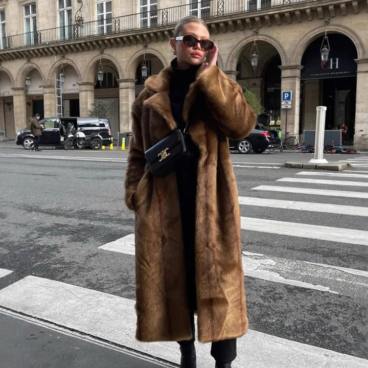 Damernas Lyxig Konstfälljacka med elegant Revers Eva Jonsson-Eva Jonsson