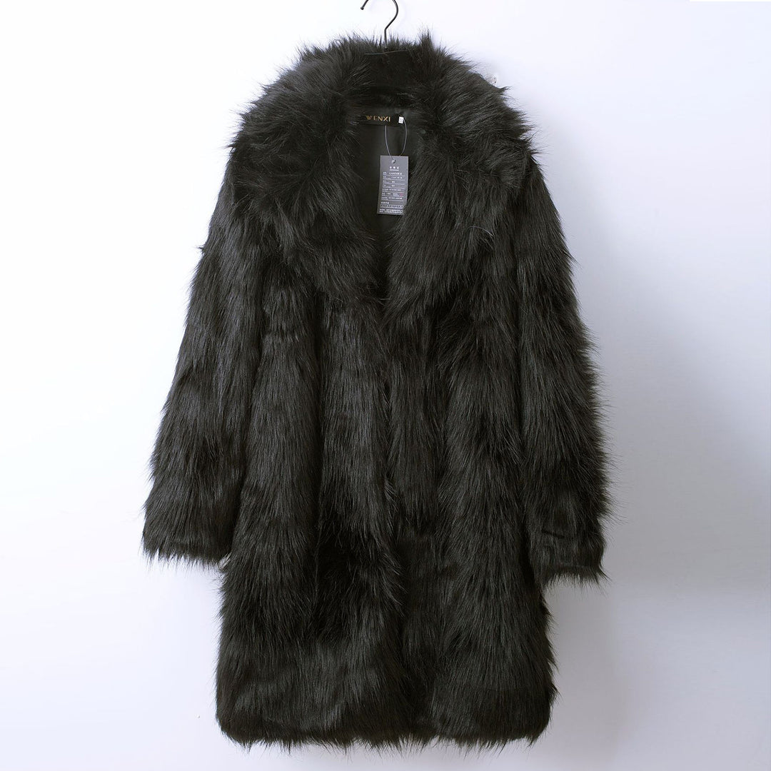 Damernas Lyxig Konstpäls-Kappa med Bred Revers Eva Jonsson-Eva Jonsson