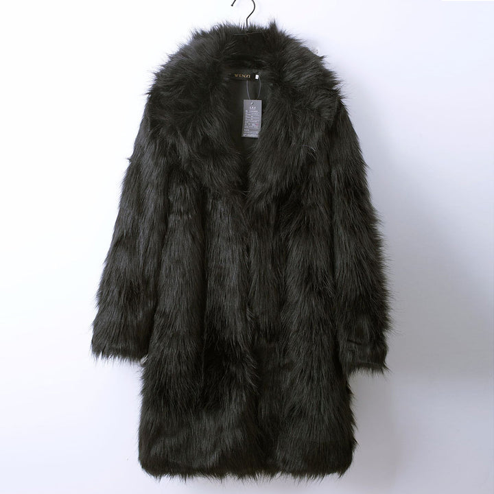 Damernas Lyxig Konstpäls-Kappa med Bred Revers Eva Jonsson-Eva Jonsson