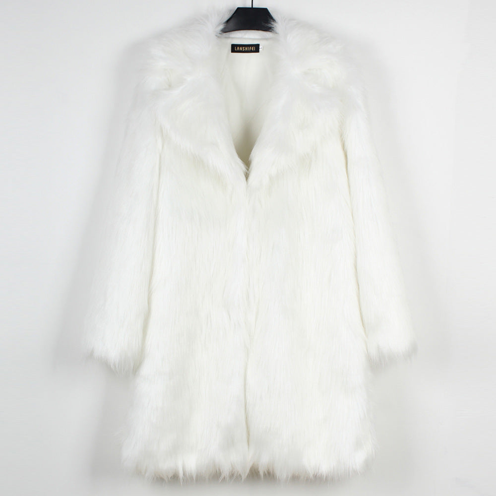 Damernas Lyxig Konstpäls-Kappa med Bred Revers Eva Jonsson-Eva Jonsson