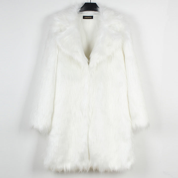 Damernas Lyxig Konstpäls-Kappa med Bred Revers Eva Jonsson-Eva Jonsson