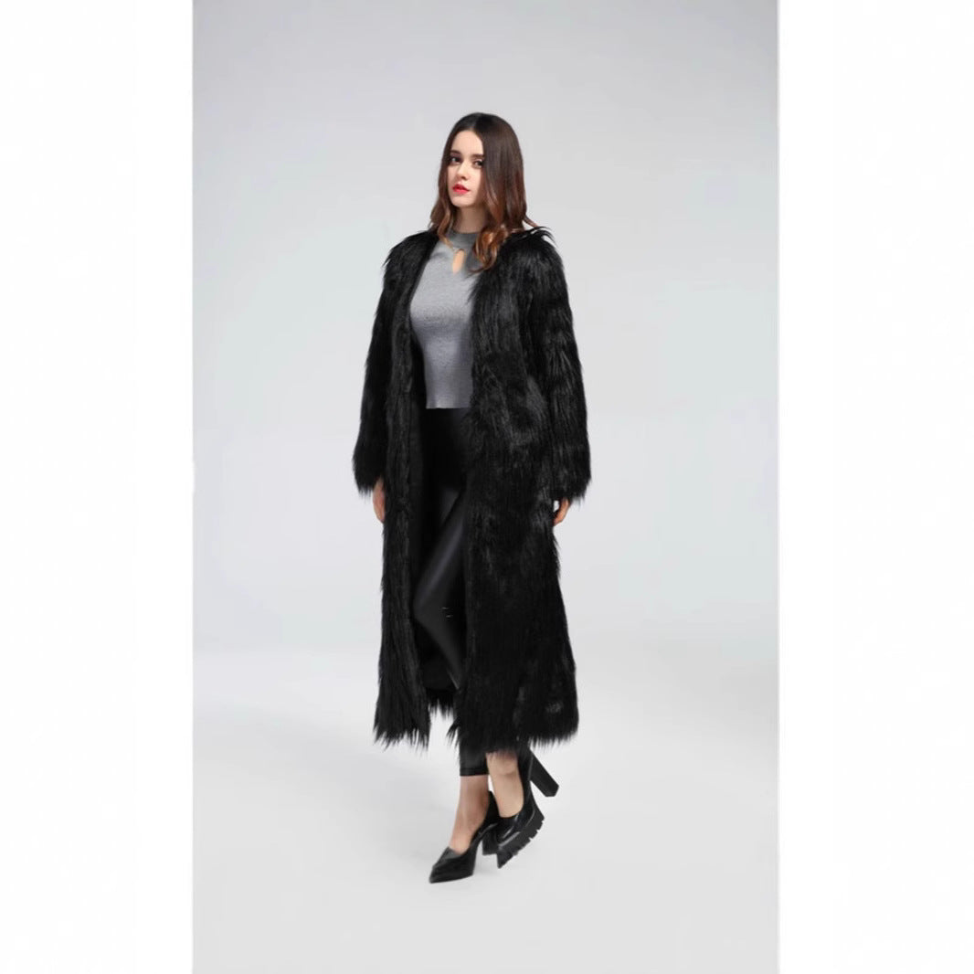 Damernas Lyxig Konstpälsjacka med Elegant Foder Eva Jonsson-Eva Jonsson