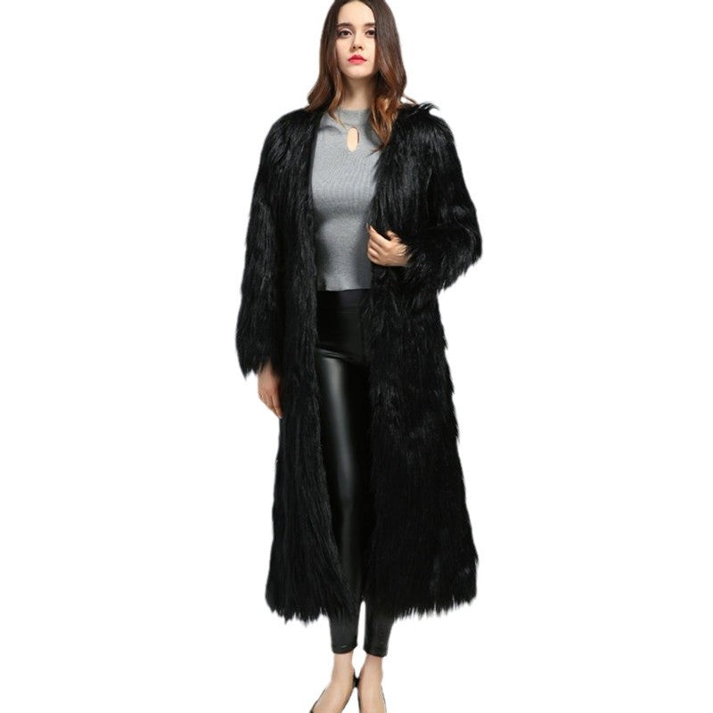 Damernas Lyxig Konstpälsjacka med Elegant Foder Eva Jonsson-Eva Jonsson