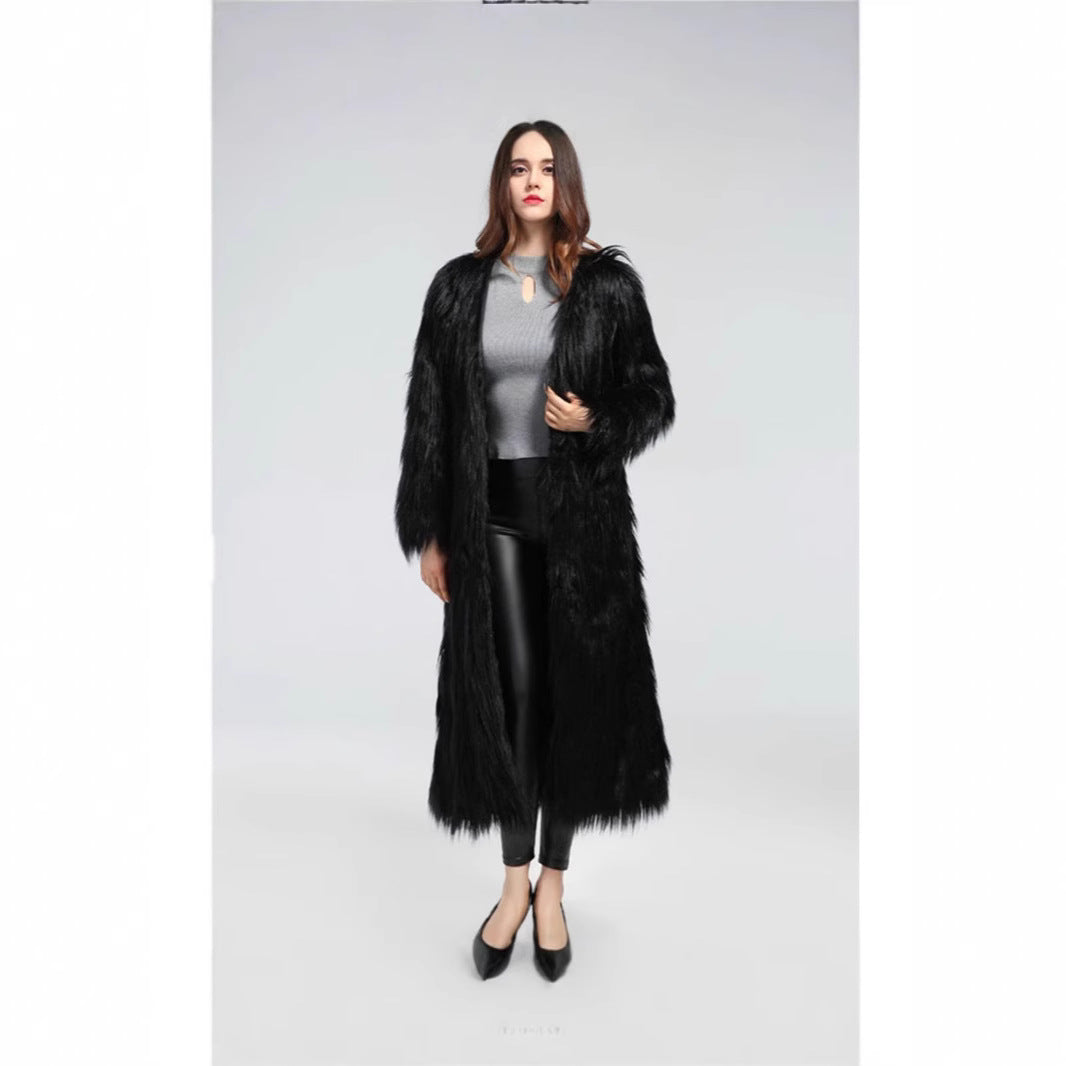 Damernas Lyxig Konstpälsjacka med Elegant Foder Eva Jonsson-Eva Jonsson
