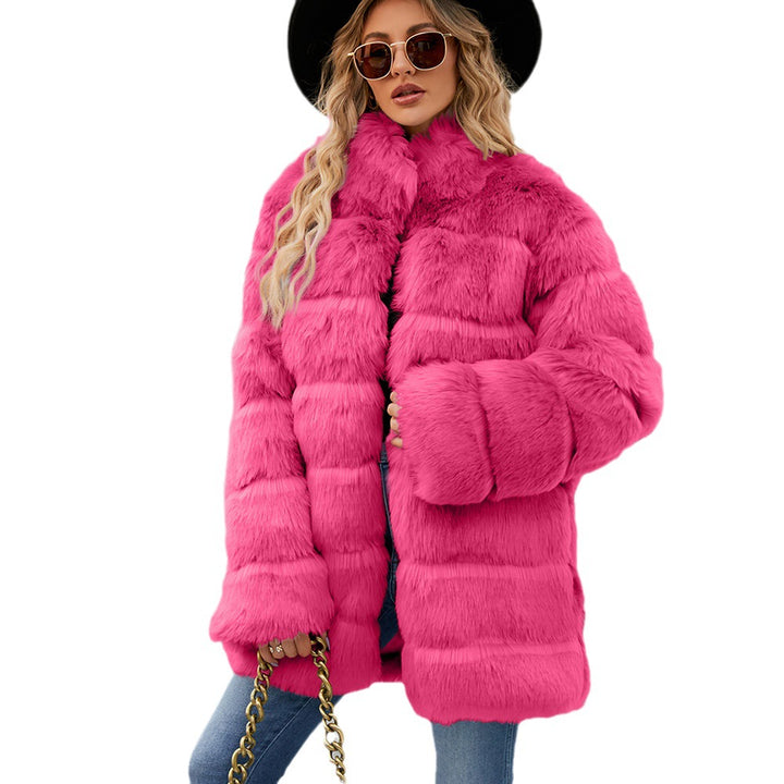 Damernas Lyxig Konstpälsjacka med lösa ärmar och voluminös skärning Eva Jonsson-Eva Jonsson