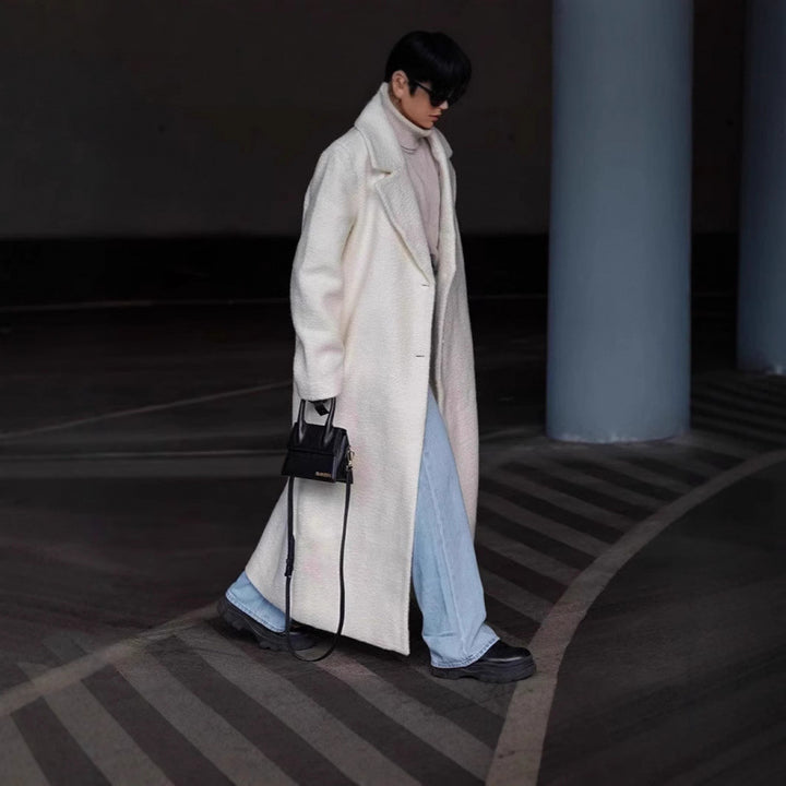 Damernas Lyxig Ullkappa med strukturerad Design och Klassisk Krage Eva Jonsson-Eva Jonsson