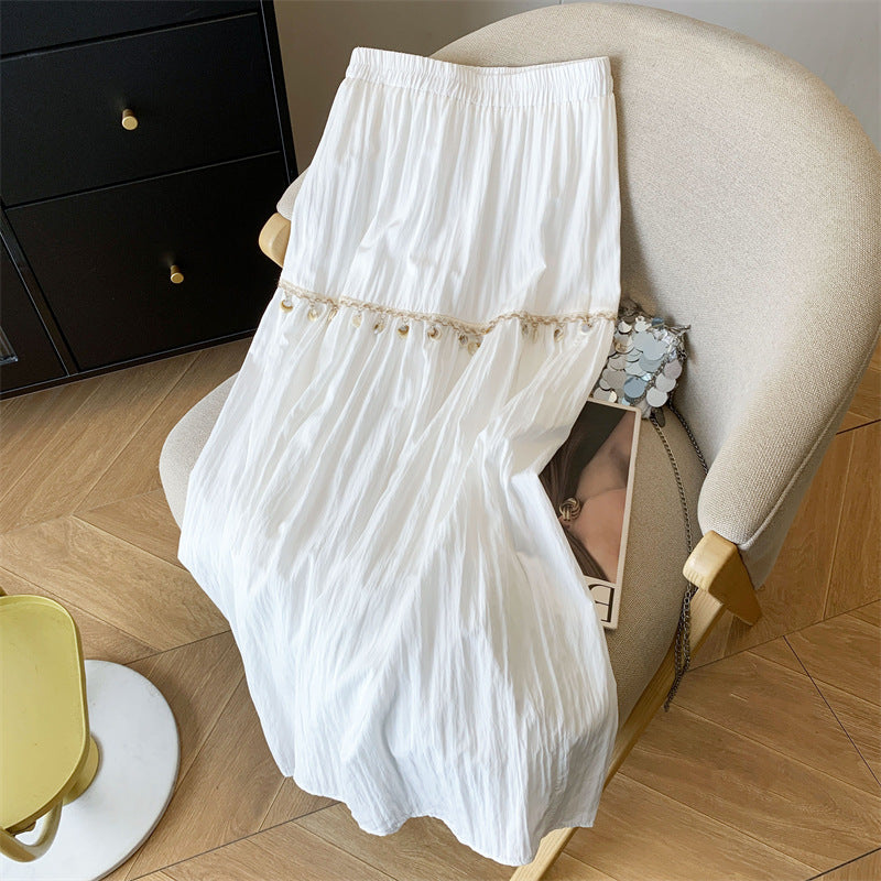 Damernas Maxikjol med Dekorativ Volang och Elastisk Midja Eva Jonsson-Eva Jonsson