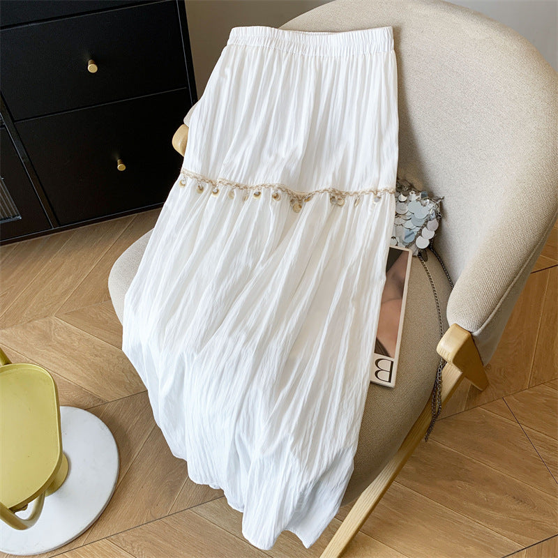 Damernas Maxikjol med Dekorativ Volang och Elastisk Midja Eva Jonsson-Eva Jonsson