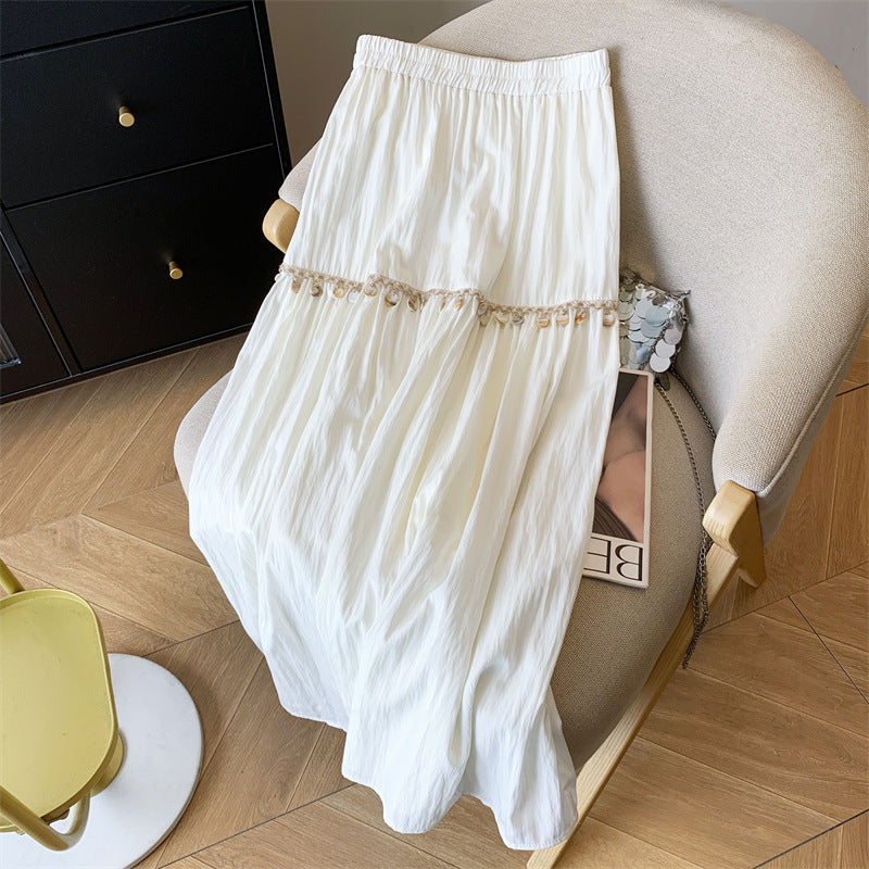 Damernas Maxikjol med Dekorativ Volang och Elastisk Midja Eva Jonsson-Eva Jonsson