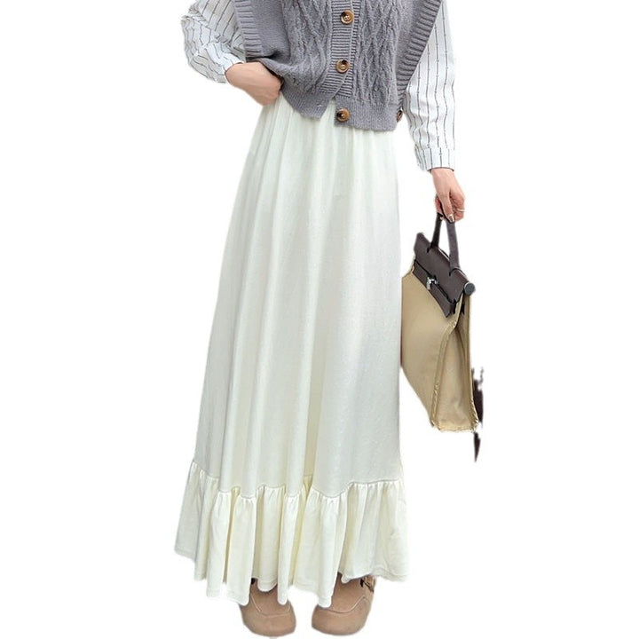 Damernas Maxikjol med Rynkad Volangslutning och Elastisk Midja Eva Jonsson-Eva Jonsson