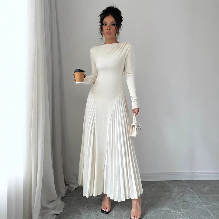 Damernas Maxiklänning med raffinerad veckdesign och lång ärm Mirla-Eva Jonsson