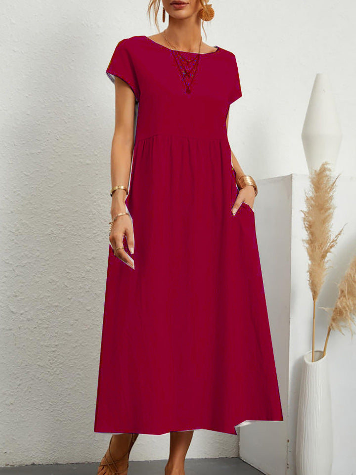Damernas Midiklänning med Avslappnad Snitt och Sidså pockets Mirla-Eva Jonsson