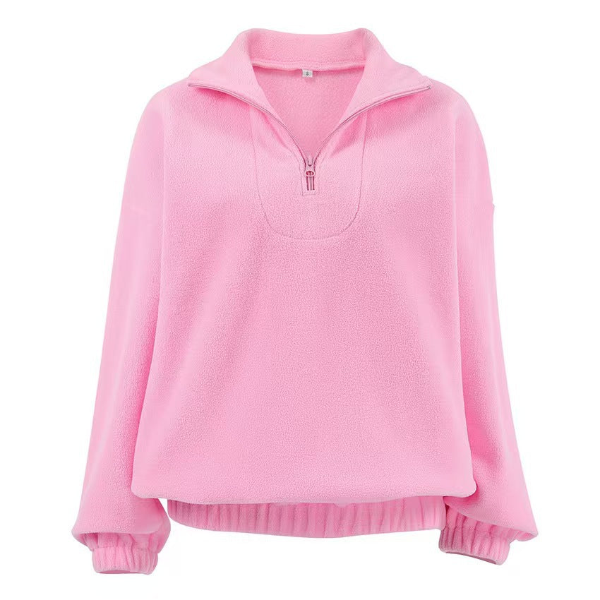 Damernas Mjuk Fleece-tröja med kort dragkedja Mirla-Eva Jonsson