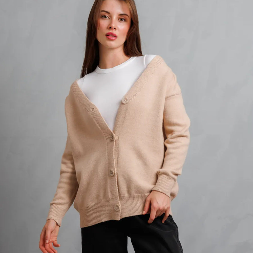 Damernas Mjuk Stickad Cardigan med Knappstängning Eva Jonsson-Eva Jonsson