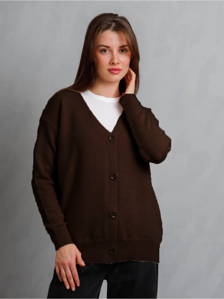 Damernas Mjuk Stickad Cardigan med Knappstängning Eva Jonsson-Eva Jonsson