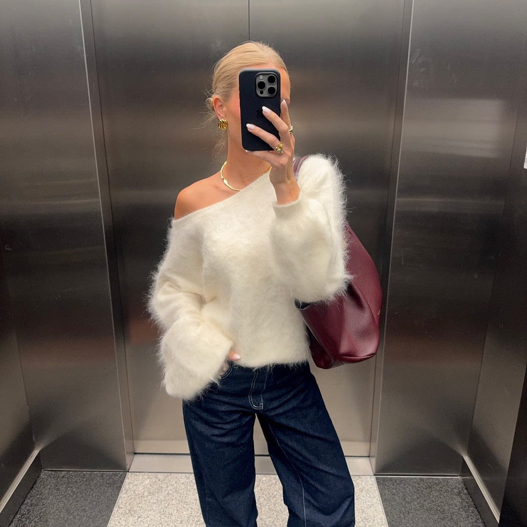 Damernas Mjuk pullover i mohair-blandning med oversized ärmar Mirla-Eva Jonsson