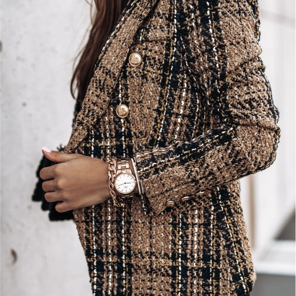 Damernas Mode Bouclé-blazer med dubbel knapprad Mirla-Eva Jonsson