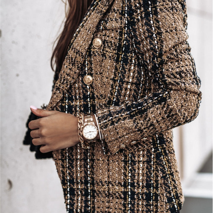 Damernas Mode Bouclé-blazer med dubbel knapprad Mirla-Eva Jonsson