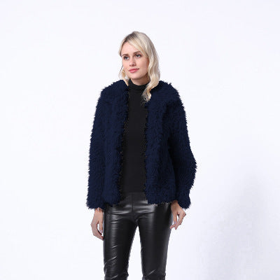 Damernas Mode Konstpälsjacka med elegant krage och sidofickor Mirla-Eva Jonsson