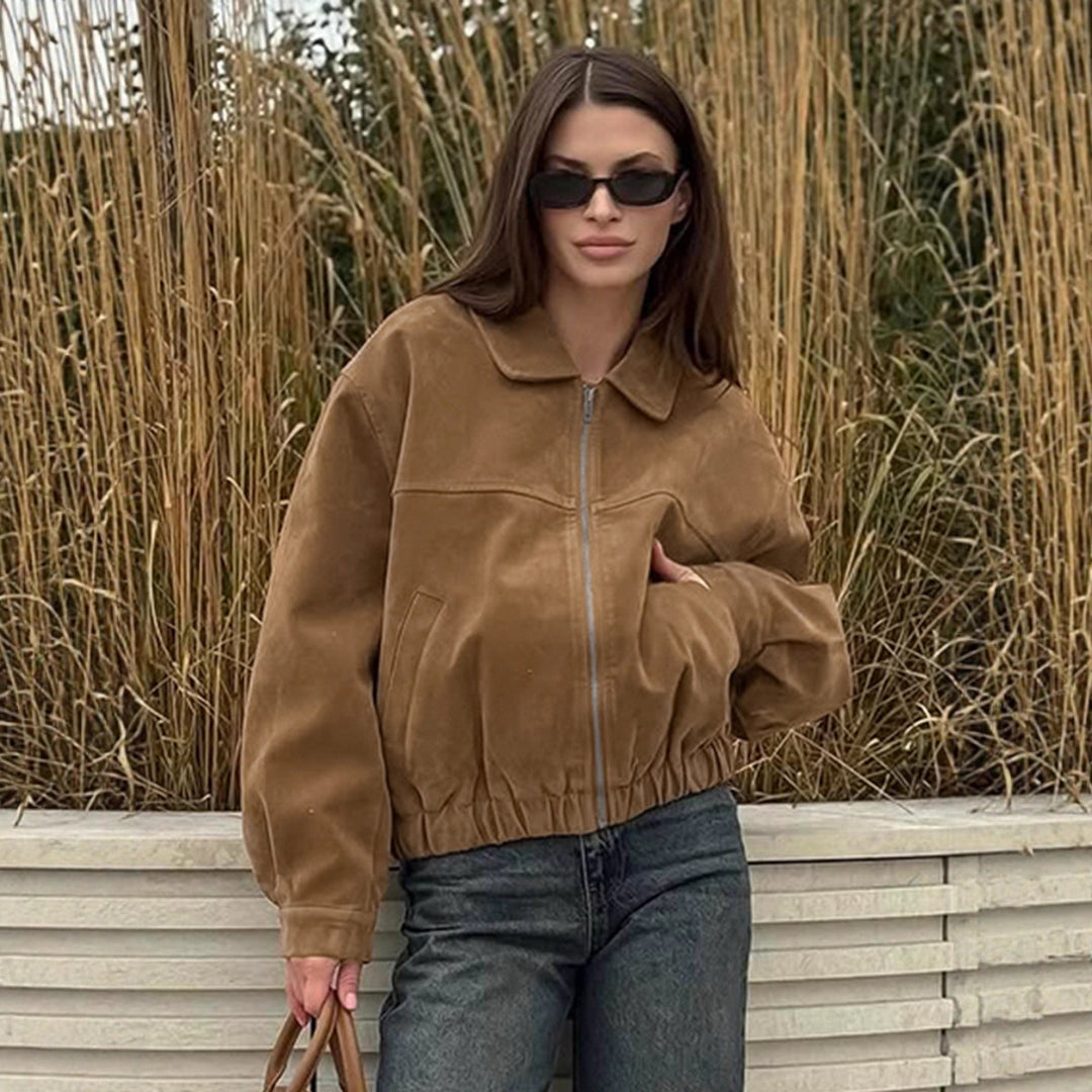 Damernas Mode Mockajacka med elastisk midja och asymmetrisk krage Eva Jonsson-Eva Jonsson