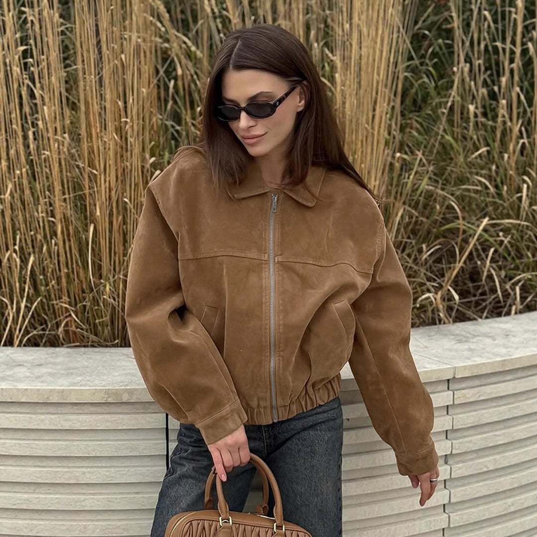 Damernas Mode Mockajacka med elastisk midja och asymmetrisk krage Mirla-Eva Jonsson